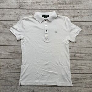 Lauren Ralph Lauren Polo Shirt Women's PXS White Slim Fit Short Sleeve Preppy